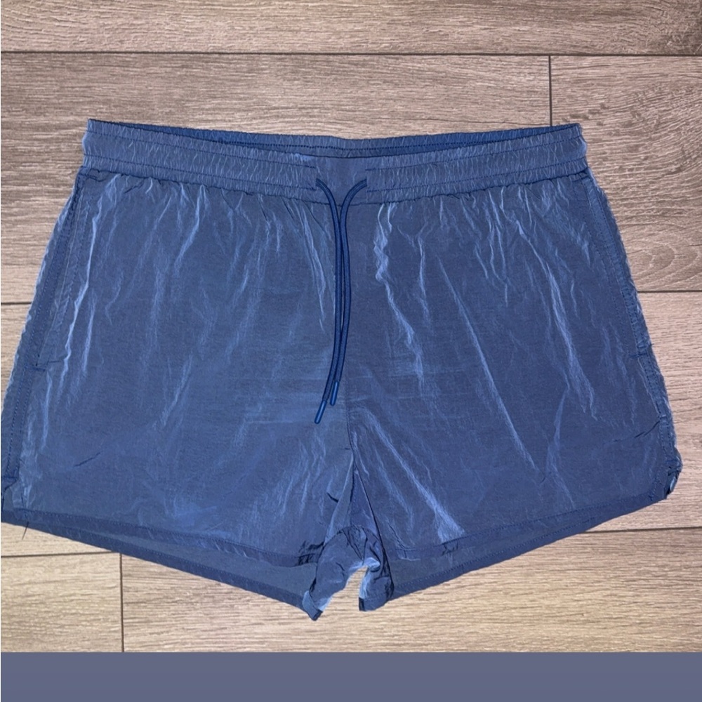 Abercrombie & Fitch Women’s Size Medium Relaxed Athletic Shorts Blue Lined EUC